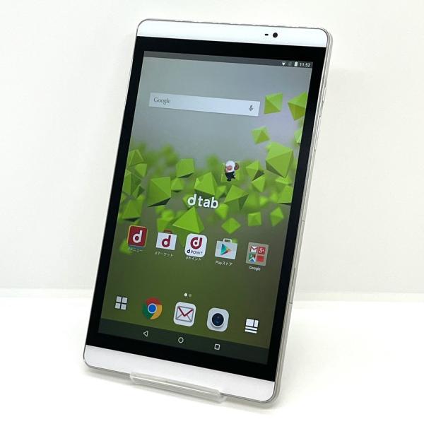 【液晶美品】HUAWEI dtab Compact d-02H docomo SIMロック解除済み 16GB シルバー 8インチ 白ロム タブレット本体 送料無料 中古 S871