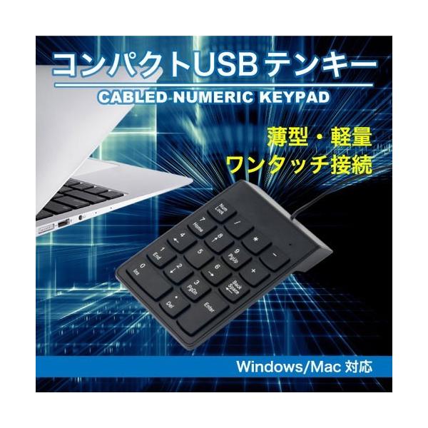 USB接続 テンキー ブラック テンキー USB テンキ ブラック 有線 接続 軽量 薄型 静音 : 万通