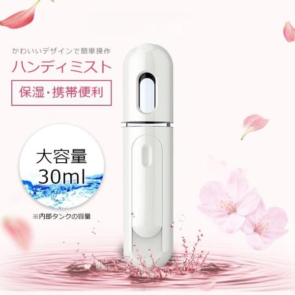 ハンディミスト フェイススチーマー 携帯 加湿器 美顔器 スチーム 携帯用 保湿 美容器 スプレー 乾燥肌 毛穴ケア スキンケア 化粧直し USB充電式 :80001568:万通オンライン 通販 フェイススチーマー ハンディミスト 化粧水 携帯 加湿器 小型 保湿 乾燥 白
