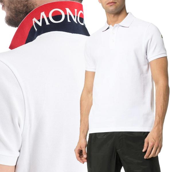 MONCLER ホワイト/グレー ポロシャツ襟ロゴ有り！ MONCLER（モンクレール） ポロシャツ POLO MANICA C 8A70300 84556