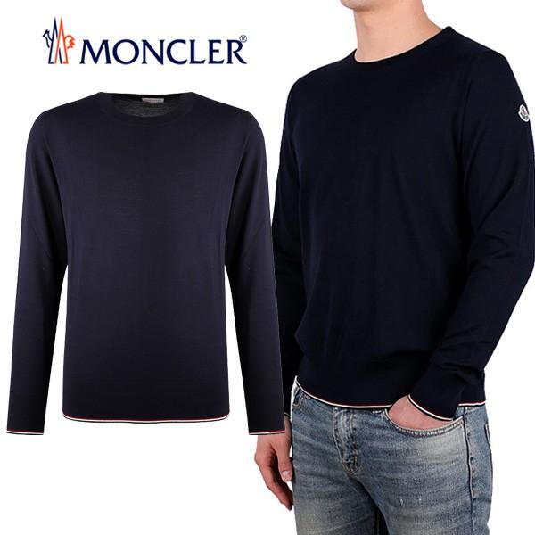 3 Moncler モンクレール 18aw ネイビー トリコロールライン クルーネック ニット セーター 979bb Supersport Tn