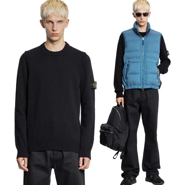 送料無料 36 STONE ISLAND ストーンアイランド L1S15 5100053 S00B2 V0029 ブラック ニット セーター size L