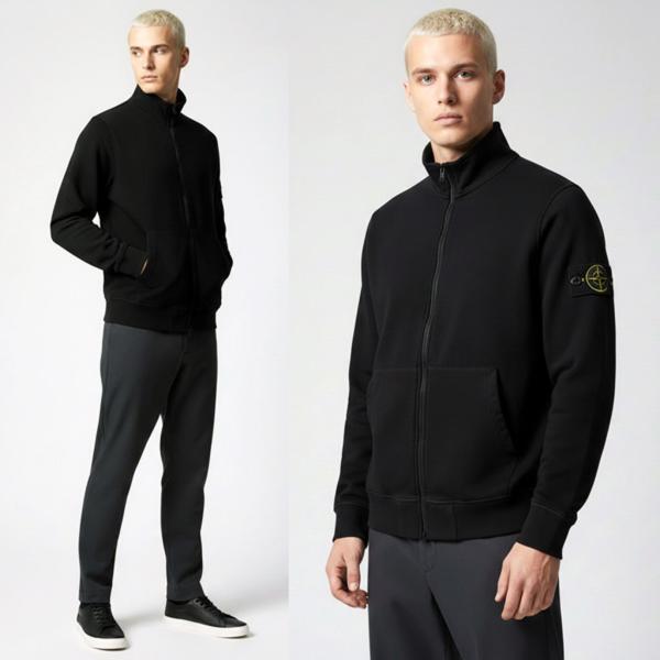 送料無料 2 STONE ISLAND ストーンアイランド L1S15 6100063 S0051 V0029 ブラック トラックジャケット ブルゾン size S