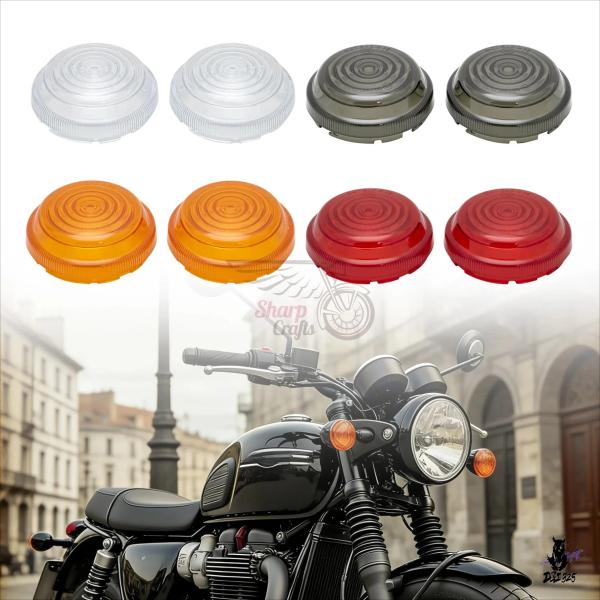 互換品 トライアンフ ボンネビル T120/T100 用 フロントリアターンシグナルレンズ ブラック