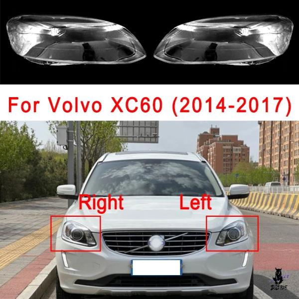 互換品 ボルボ XC60 2014-2017 用 透明ヘッドライトレンズカバー
