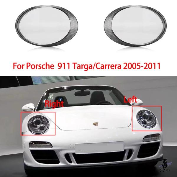互換品 ポルシェ911 991/997 2005-2011 ヘッドランプカバー プレキシガラス製