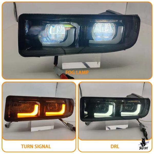互換品 レクサス LX470 用 LED デイライト ウインカー フロントバンパーフォグランプ