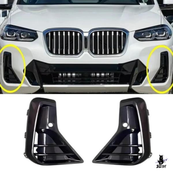 互換品 BMW X3/X4 G08 2022-2024 フロントバンパーグリルフォグランプカバー