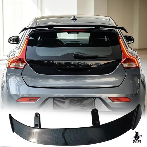 互換品 ボルボ V40 2012-2019年式 T2/T3/T4/T5 用 カーボン柄トランクスポイラー