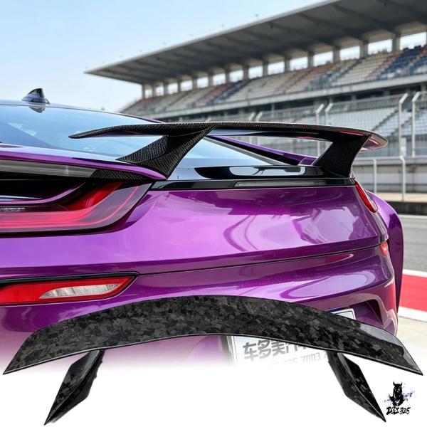 互換品 BMW i8 2014-2020 用 高品質カーボン柄ブレイジングリアスポイラー