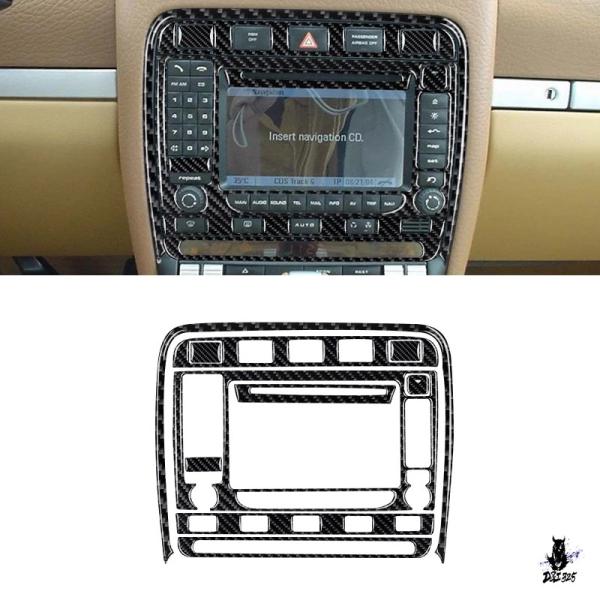 互換品 ポルシェカイエン用ナビゲーションパネルステッカー カーボン柄 PVC 2003-2010