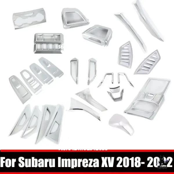 互換品 スバル インプレッサ XV 2018-2022 ABSクロームアクセサリー ギアシフトパネルノブカバー