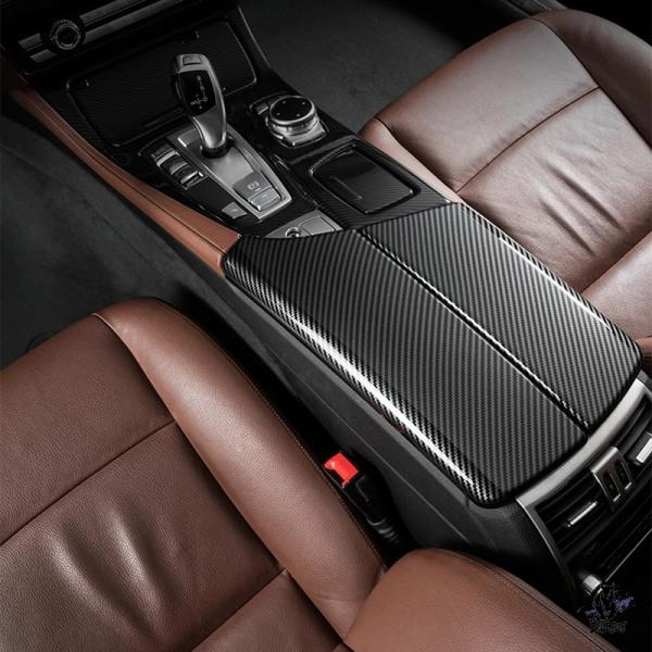 互換品 BMW 5シリーズ E60/F10/G30/G32 用 カーボン柄 アームレストボックス保護ステッカー