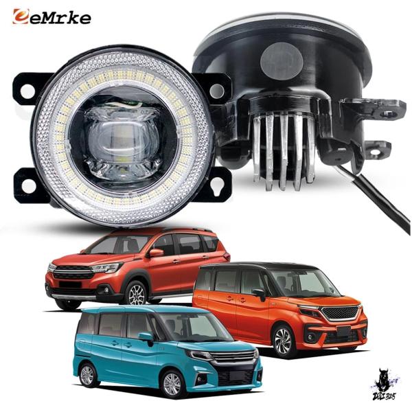 互換品 スズキ ソリオ/エルティガ XL7 2020-2023 LEDエンジェルアイフォグランプ