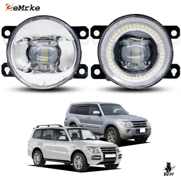 互換品 三菱 パジェロ IV/V80/V90 モンテロ用 30W LEDフォグランプ エンジェルアイ DRL 2007-2021