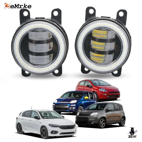 互換品 フィアット パンダ/プント/ティポ 用 40W/50W LEDフォグランプ エンジェルアイ DRL 12V