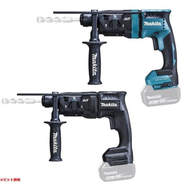 マキタ　18V　充電式ハンマドリル　HR182DZK　(SDSプラス)　本体のみモデル■本体のみ/ケース付　　※集じんシステム・バッテリ・充電器・ビット別売■別売の集じんシステム装着で上向き穴あけをクリーンに■３モード切替[回転＋打撃/回転...