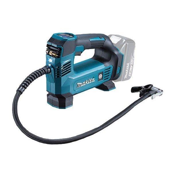 マキタ　18V　充電式空気入れ　MP180DZ　本体のみ(バッテリ・充電器・ケース別売)※バッテリ・充電器・ケース別売●吐出量約20％アップ！長時間使用が可能な18V仕様で空気入れラクラク●色々なバルブに対応するアダプタ　　・米式チャック・...