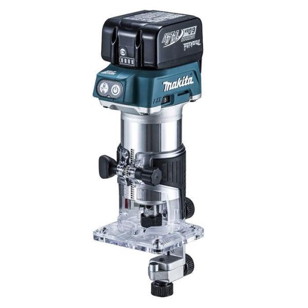 マキタ　１４．４Ｖ　充電式トリマ　ＲＴ４０ＤＲＧ　６．０Ａｈモデル■バッテリＢＬ１４６０Ｂ・充電器ＤＣ１８ＲＣ・プラスチックケース付従来のＡＣ機と比べ、作業スピードは約３０％ＵＰ↑コードレスだから、取り回しも軽快！コードの煩わしさもなく、仕...