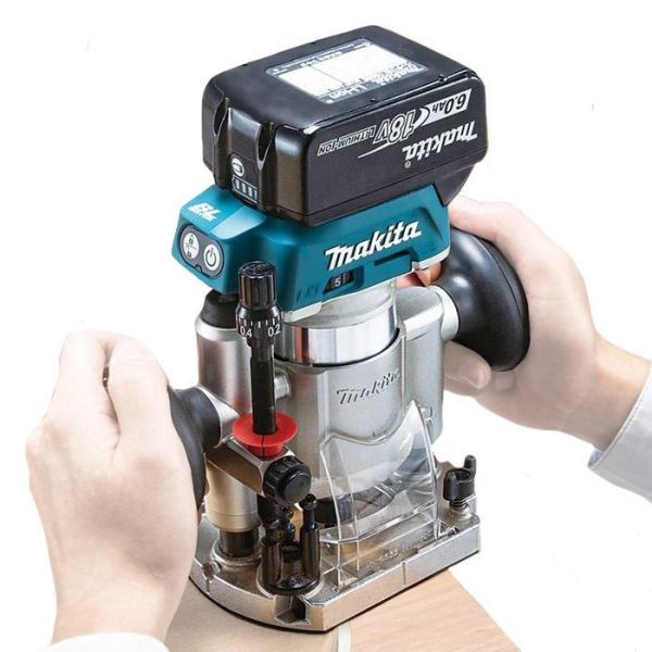 マキタ　18V　充電式トリマ　RT51DRG　プランジベース仕様　6.0Ahモデル●バッテリBL1860B・充電器・ケース付●プランジベース仕様●本体を両手でしっかり保持することができるグリップが備わり、安定した作業が行えます！●マキタ既存...