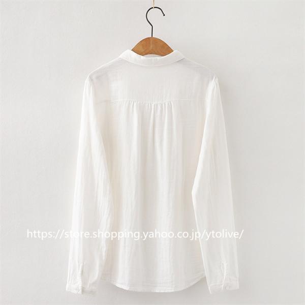 シャツ ブラウス 襟付き レディース 無地 白シャツ 長袖 綿100 コットン ギンガムチェック ゆったり トップス 丸襟 Buyee 日本代购平台 产品购物网站大全 Buyee一站式代购 Bot Online