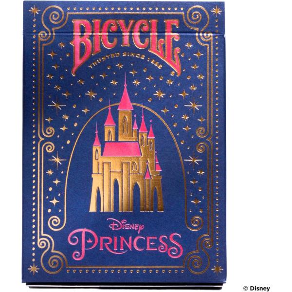 135年以上の歴史を誇る「Bicycle（バイシクル）」と「ディズニープリンセス」がコラボレーションした至極のトランプです。パッケージ前面にはシンボルであるディズニー城がデザインされ、豪華な金箔とホログラフィック加工、さらに立体感のあるエン...