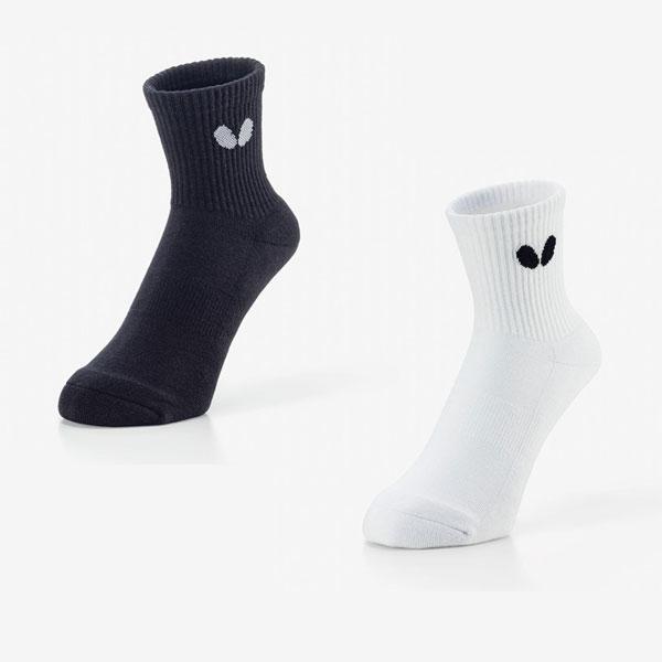 【ネコポス対応商品】バタフライのソックスです。カラー：ホワイト、ブラックサイズ：M  L  O素材：綿、アクリル、その他／プリート特徴：抗菌防臭、ロング丈原産国：日本ソックスサイズ：M 22.0〜24.5cm、L 25.0〜27.0cm、O...