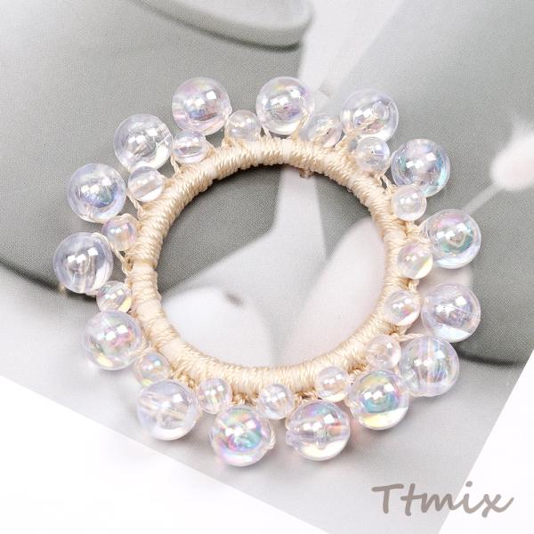 シュシュ  ヘアゴム  アクリルビーズ シュシュ ヘアゴム アクリルビーズ