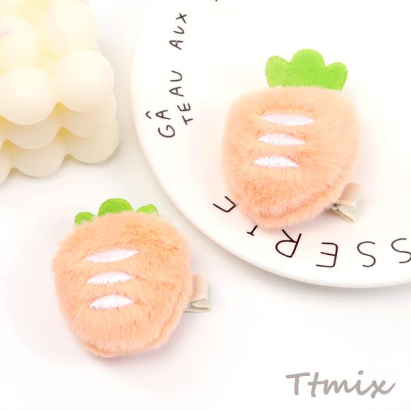 ꫛꫀꪝ【にんじん抱っこうさ】ベビーヘアクリップ　キッズヘアクリップ　ヘアピン 楽天市場】ベビー クリップ キッズ へアクリップ ベロア