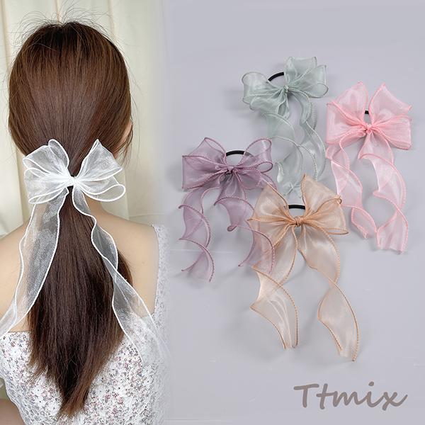 リボンヘアゴム ヘアアクセサリー 23cm（1ヶ） : ビーズアンドパーツ  