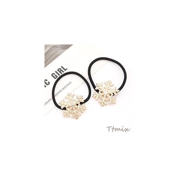 ヘアゴム 雪の結晶 34mm ゴールド（1ヶ） : ビーズアンドパーツ - 通販