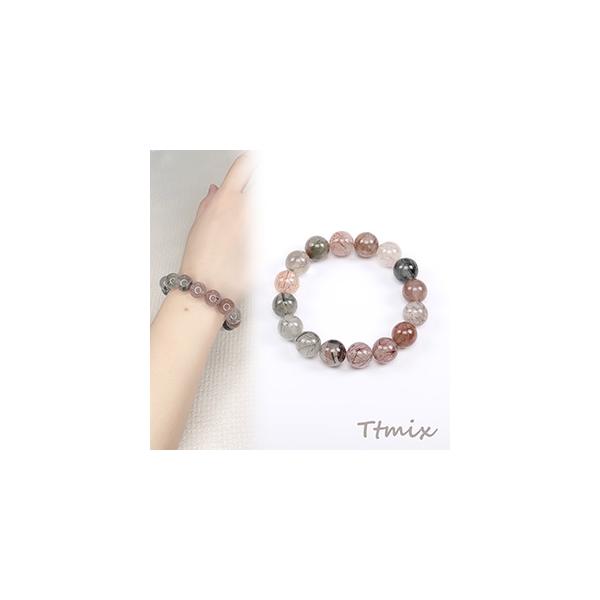 ルチルクォーツ ビーズブレスレット 約12mm 天然石ブレスレット カラールチルクォーツ 12mm（1連） : ビーズアンド