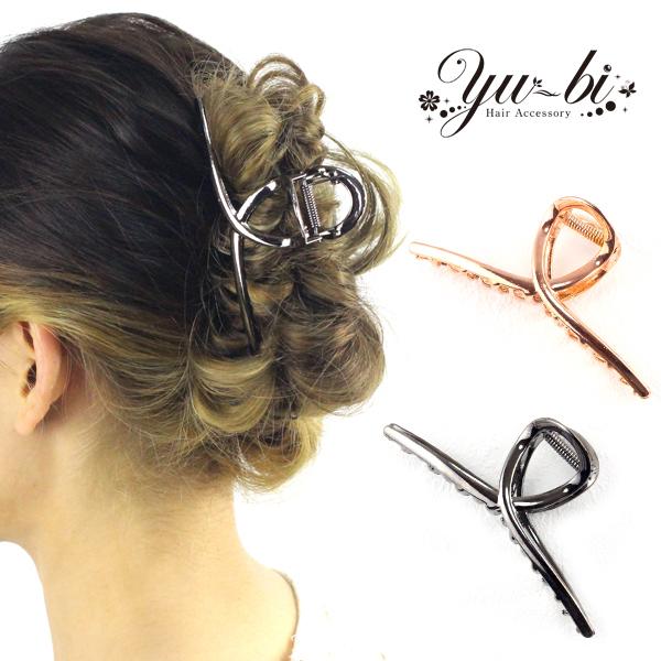 定形外郵便OK290円】ヘアクリップ大きめ 韓国 ループ メタル