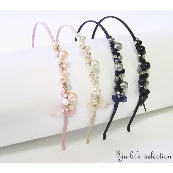 ゆうパケット送料250円】カチューシャ/上品 パールビーズ お嬢様