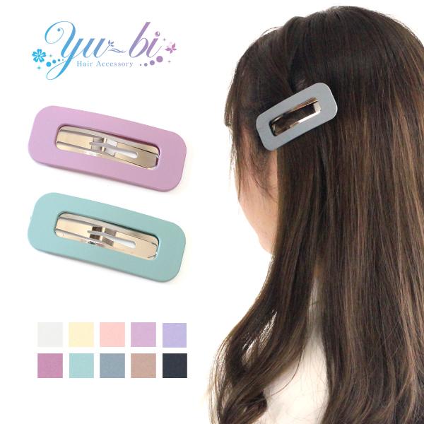 未使用品　グッチ　ヘアピン　レア　箱無し BLAZE ヘアピン 2個セット パッチンピン フェイクレザー 大きめ くすみ