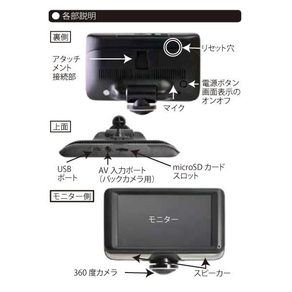 THANKO サンコー ドライブレコーダー 360度 全方位 バックカメラ THANKO サンコー ドライブレコーダー 360度 全方位 バックカメラ
