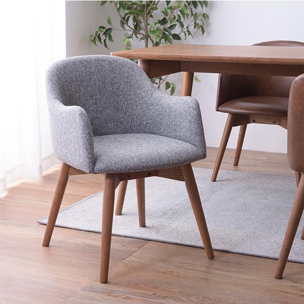グレーの曲線的ダイニングチェア 東谷 ダイニングチェア おしゃれな曲線チェア グレー ブラウン 天然木