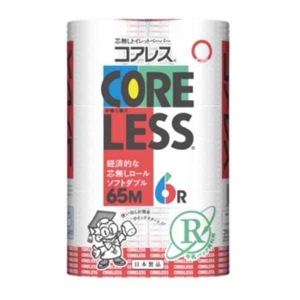 コアレックス信栄 信栄コアレス 芯なしトイレットペーパー ダブル 65m 6ロール×10パック