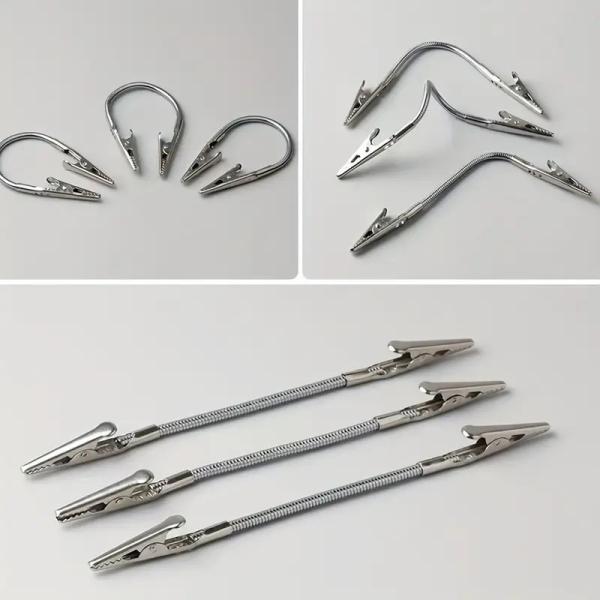 使い方いろいろ、ワニ口タイプのフレキシブルクリップです。[製品仕様 両端ワニ口タイプ]長さ: 約18cm[製品仕様 片側ワニ口タイプ]*反対側は磁石です長さ: 約12cm[商品内容]・クリップ x3