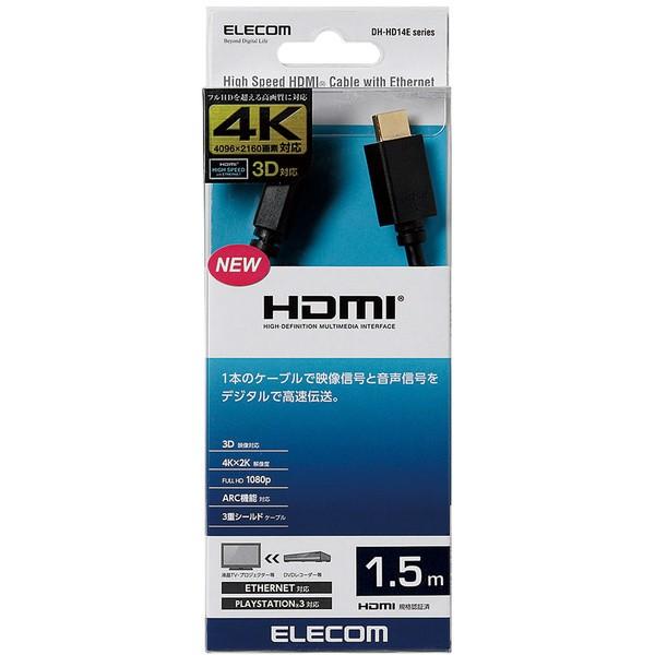 次世代規格フル対応！HIGH SPEED with Ethernet認証イーサネット対応HDMIケーブル 1.5メートル