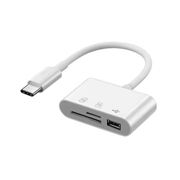 Type-C マルチカードリーダー SD / micro SD / USBポート搭載 データ転送 バックアップ 写真 動画 保存 外部メモリ