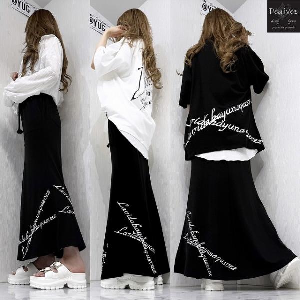 【新品未使用】完売 SISANDI DRESS OVER SKIRT サイズ1 Dealivez クロスチェーンロゴ マキシスカート ALL刺繍 ポケット付 美