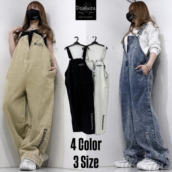 Dealivez BlackLetter.ロゴ刺繍 デニム オーバーロール