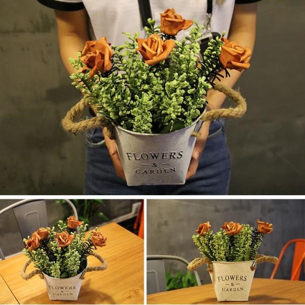 ブリキ 造花 ガーデニング 花器 うつわ 水筒 バケツ 花瓶 インテリア 置物 プレゼント 贈り物 優品 セール Buyee Buyee Japanese Proxy Service Buy From Japan Bot Online