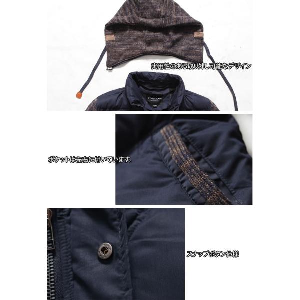 ダウンジャケット 中綿 メンズ 中綿入り ハーフコート タイプジャケット 切り替え 異素材 優品 暖かい Xl ブルー 5 大好評 セール 防寒 秋冬 カジュアル