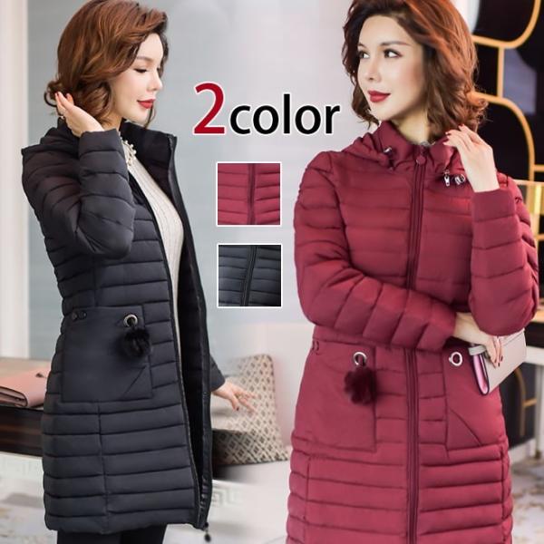 中綿コート ミドル アウター レディース 長袖 ジャケット 正規品スーパーsale 店内全品キャンペーン ミドル丈 防風 無地 フード付き 暖かい 防寒 ブラック セール カジュアル 優品