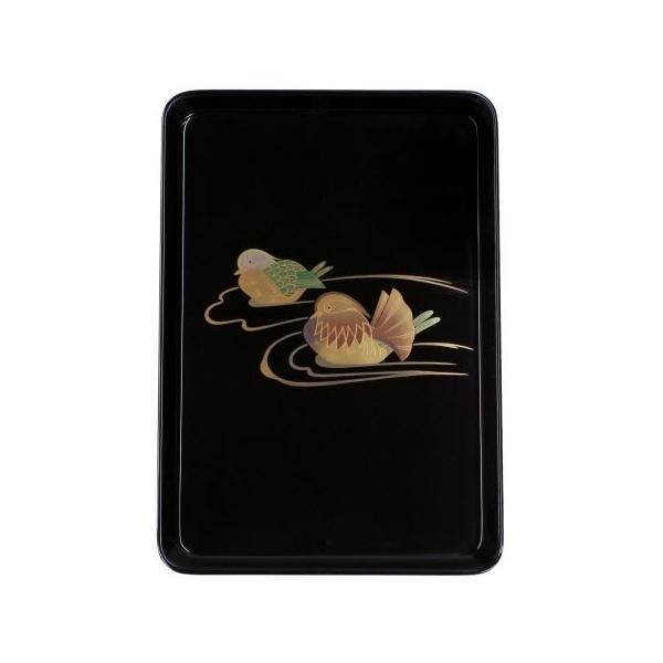 切手盆(越前塗)木製 漆塗り 漆器 磨蒔絵(おしどり) 9号(9寸)横 切手盆(越前塗)木製 漆塗り 漆器 磨蒔絵(おしどり) 9号(9寸)横