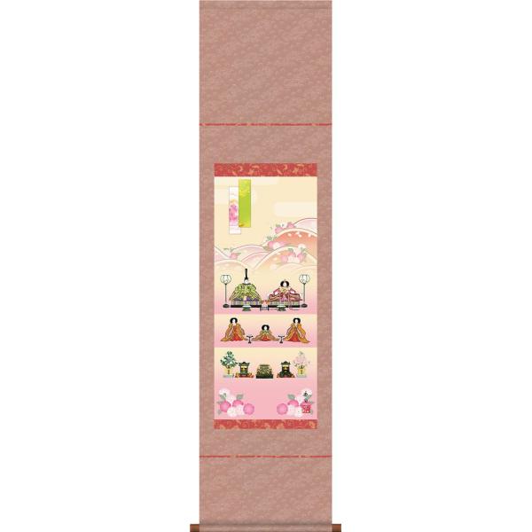 お雛様掛軸 (掛け軸) 伊藤香旬 段飾り雛 （尺幅(長)）約横35×縦140cm