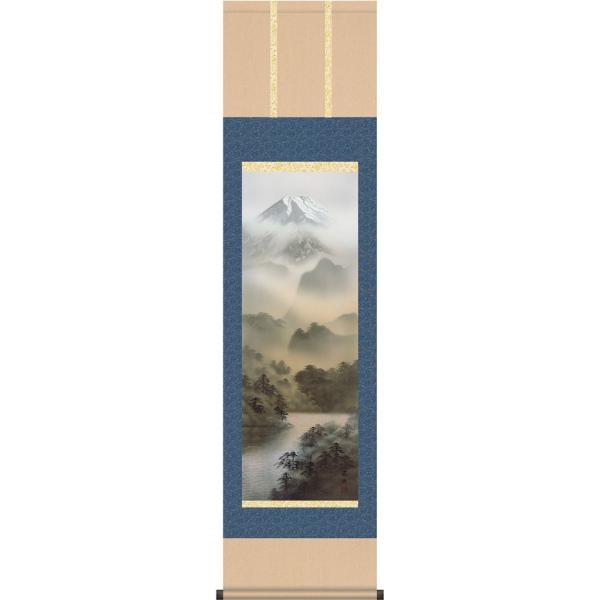 掛軸 (掛け軸) 富士閑景 稲葉苑舟 尺三立 約横44.5×縦164cm