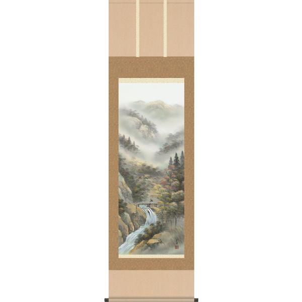 掛軸 (掛け軸) 四季山水 秋「紅葉錦衣」 近藤玄洋 尺三立 約横